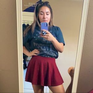 Red mini skirt